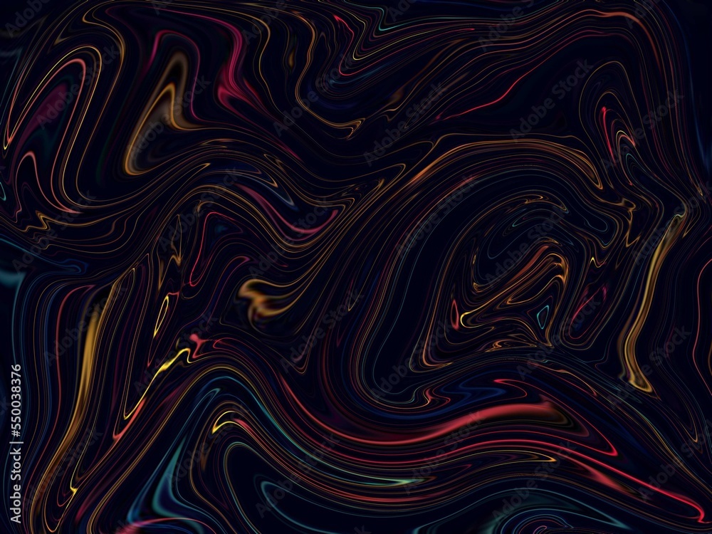 Glowing particles liquid dynamic flow. Trendy fluid cover design