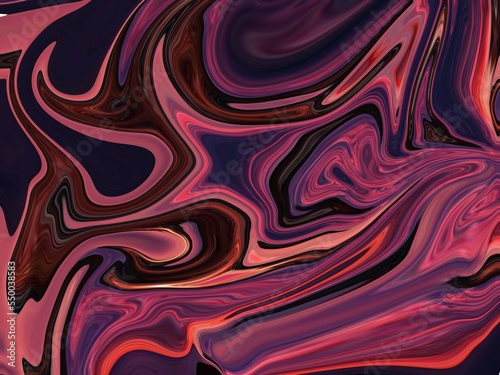 Glowing particles liquid dynamic flow. Trendy fluid cover design