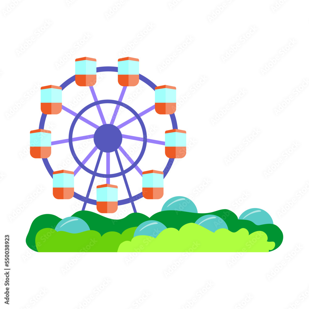 Obraz premium Symbol of Vietnam vector illustration. ASEAN country, Ferris wheel in amusement park isolated on white background. Traveling, culture concept