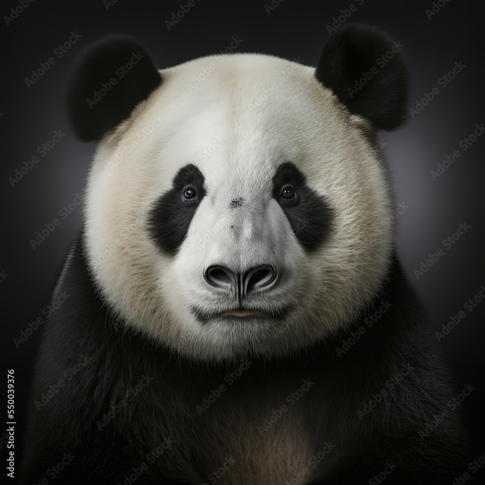 Giant Panda Face Close Up Portrait - AI illustration 03