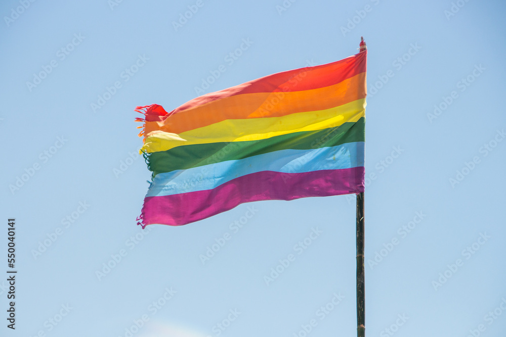 lgbt flag outdoors in Rio de Janeiro. lgbt flag outdoors in Rio de Janeiro.