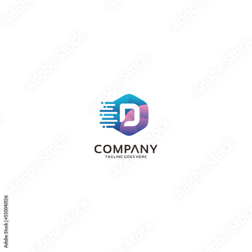 Letter D eCommerce Logo Design Vector