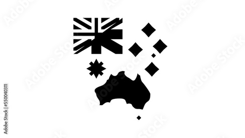 australia country flag glyph icon animation photo