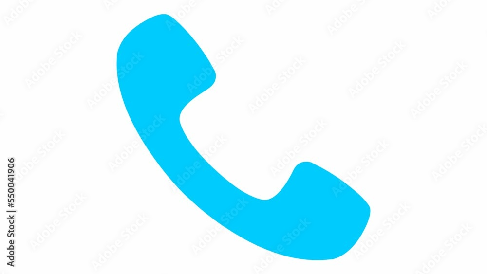 Animated blue icon of phone. Symbol of handset. Concept of communication, support. Looped video. Vector illustration isolated on white background. Animated blue icon of phone. Symbol of handset. Concept of communication, support. Looped video. Vector illustration isolated on white background.