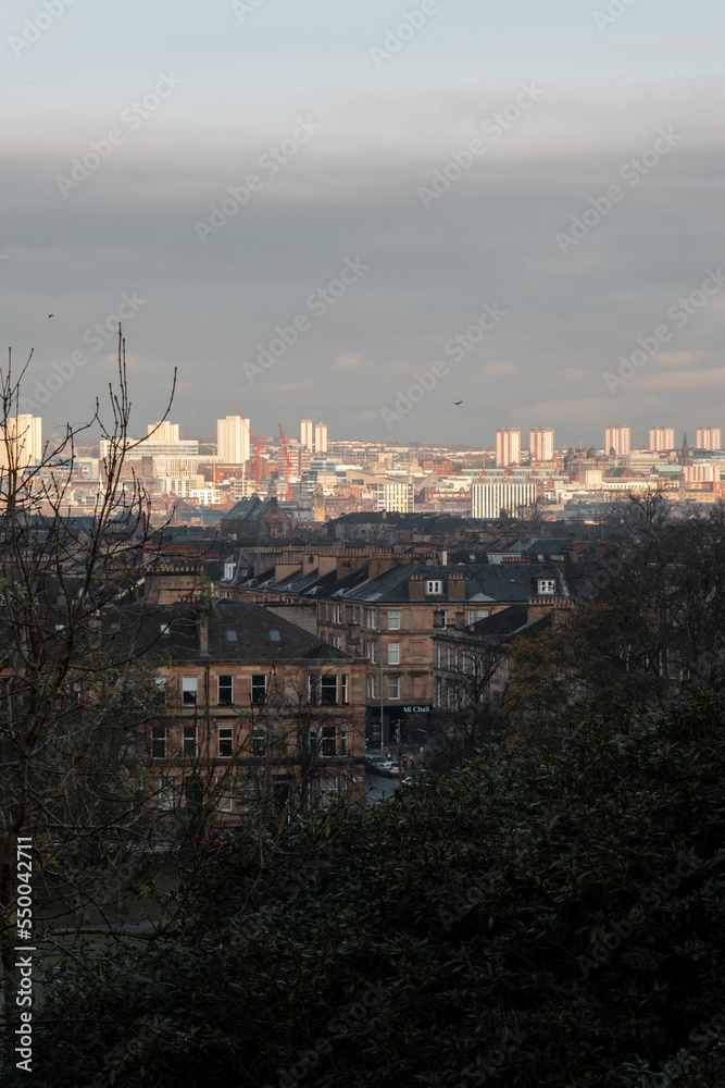 Glasgow cityscape from Queen's Park, Scotland