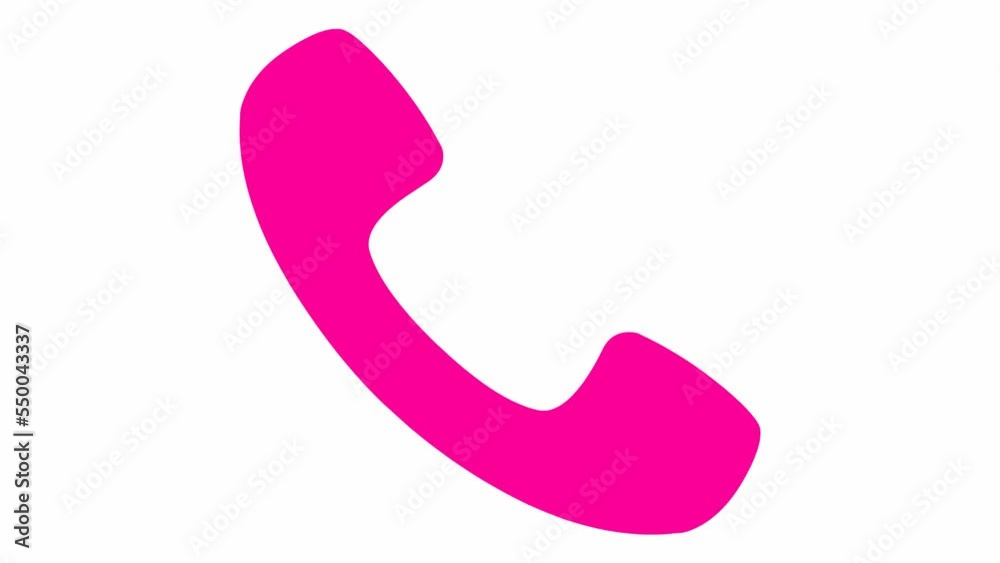 Animated pink icon of phone. Symbol of handset. Concept of communication, support. Looped video. Vector illustration isolated on white background. Animated pink icon of phone. Symbol of handset. Concept of communication, support. Looped video. Vector illustration isolated on white background.