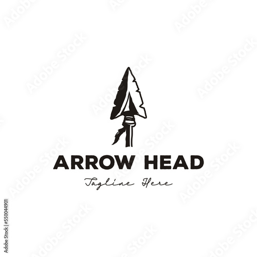 Simple Native Logo Design Template with Arrow Head Silhouette