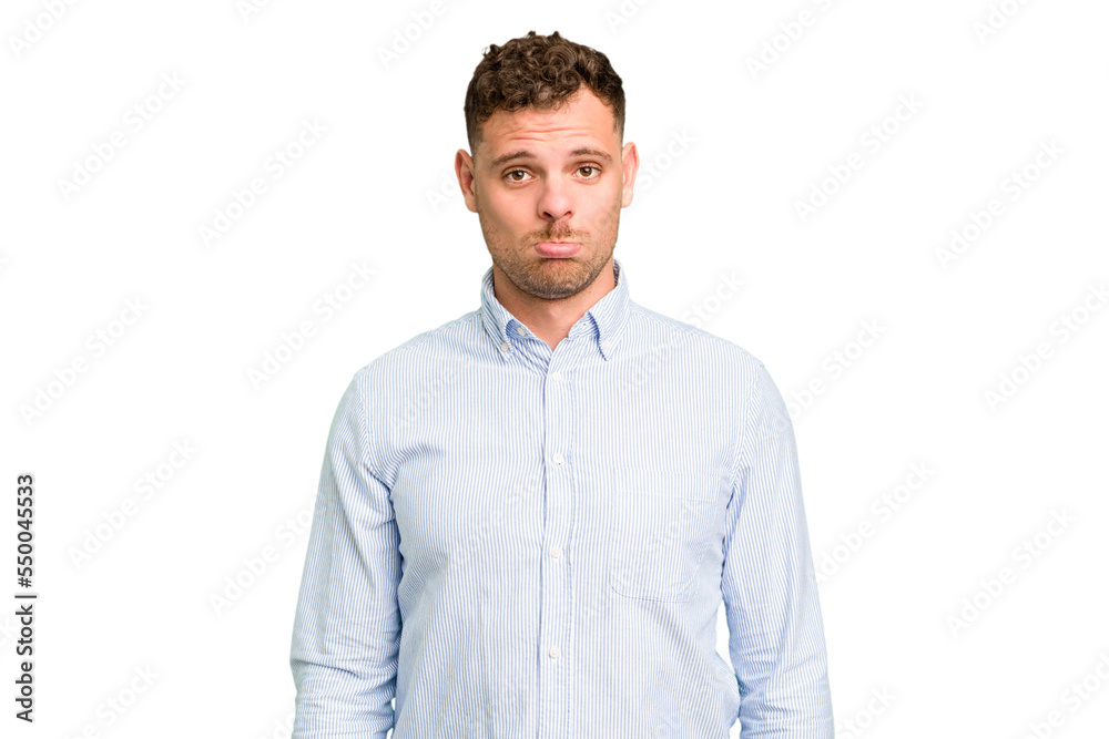 Young caucasian handsome man isolated sad, serious face, feeling miserable and displeased. Young caucasian handsome man isolated sad, serious face, feeling miserable and displeased.