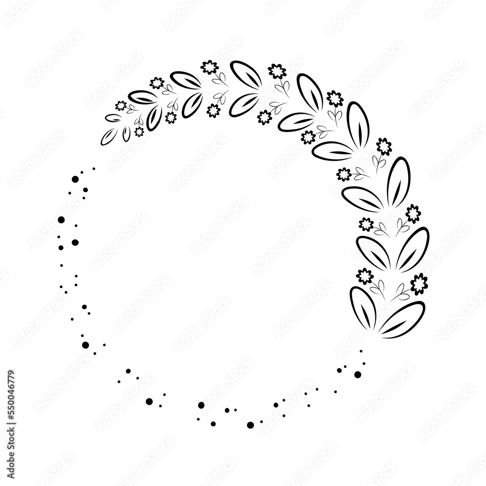 Obraz premium branches full of leaves hand drawn various patterns Suitable for decorating wedding cards, parties, parties, banners, logos.