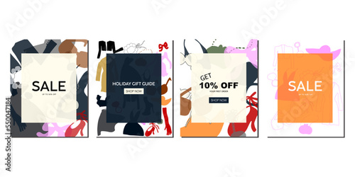 clearance big sale template, background design with clothes drawing