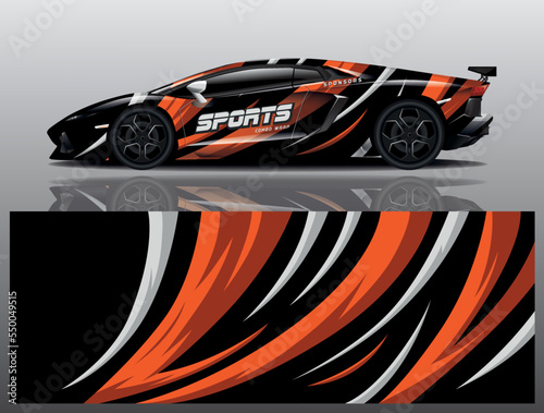 Car decal wrap design vector