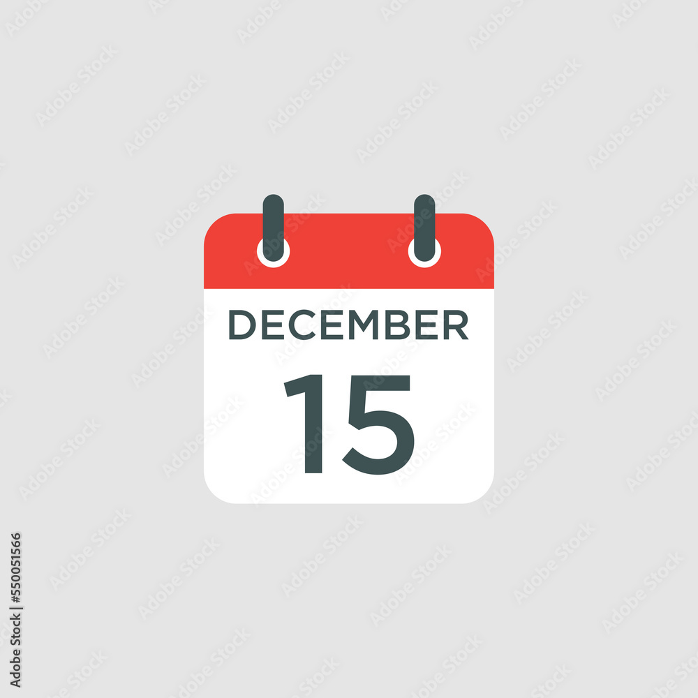 calendar - December 15 icon illustration isolated vector sign symbol calendar - December 15 icon illustration isolated vector sign symbol