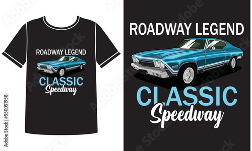 Roadway legend classic speedway t shirt design concept