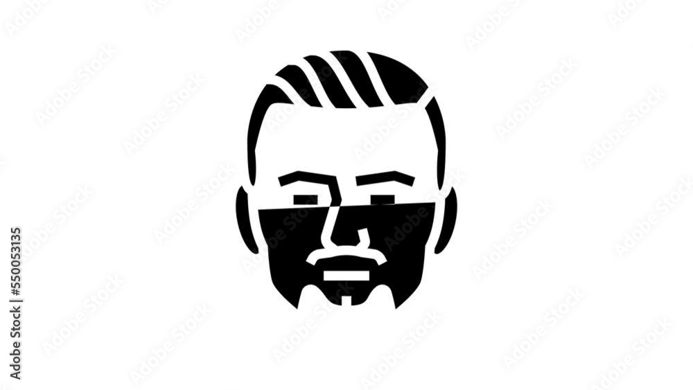goatee beard hair style glyph icon animation goatee beard hair style glyph icon animation