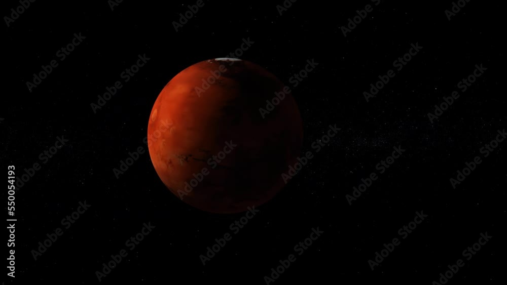 3d rotated moving view Mars planet 3d rotated moving view Mars planet