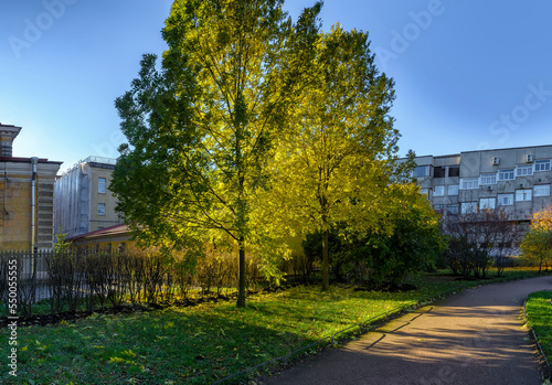 Walk through the Polish Garden at the Derzhavin estate on the embankment of the Fontanka River in St. Petersburg.