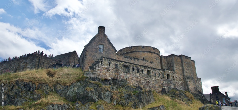 Medieval Edinburgh Castle standing on the hill of old town Edinburgh in Scotland Medieval Edinburgh Castle standing on the hill of old town Edinburgh in Scotland
