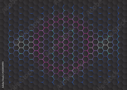 metal grid background. Abstract technology background Hi-tech communication concept innovation background vector illustration. Hexagon background.