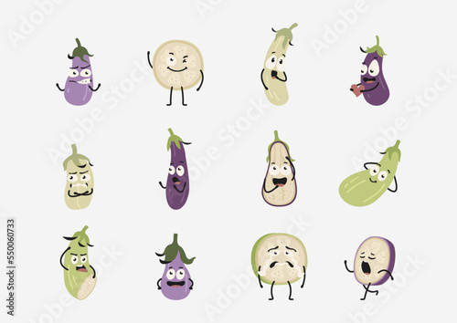 Eggplants Character in flat design