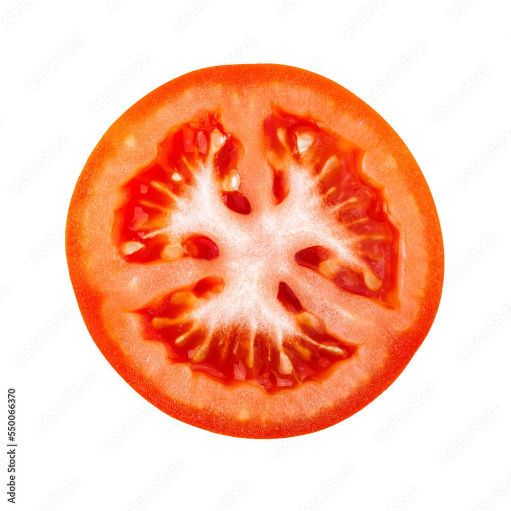 Red tomato slice isolated Red tomato slice isolated