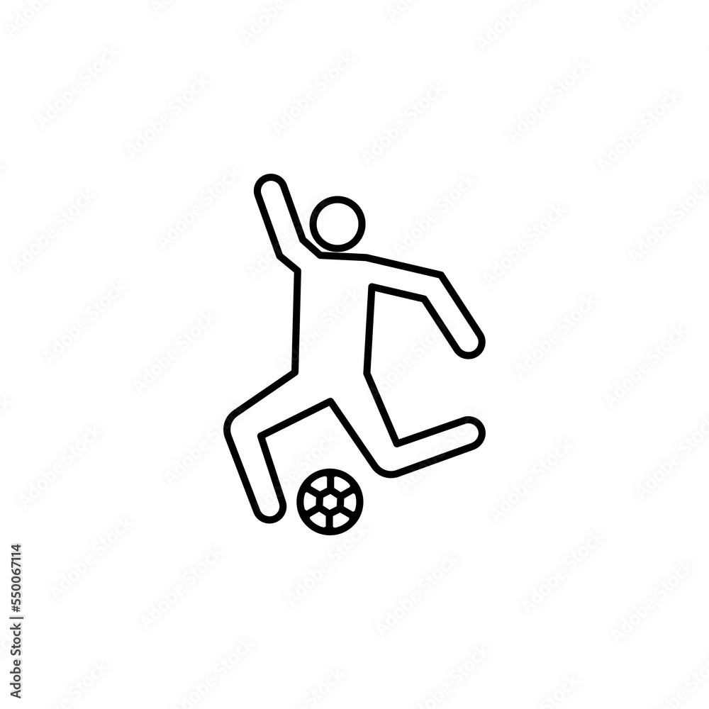 Football player icon illustration on white background Football player icon illustration on white background