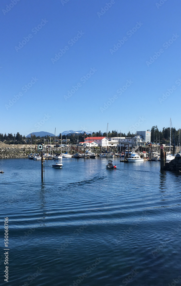 Fototapeta premium French Creek Harbour in Parksville on the East Coast of Vancouver Island, British Columbia, Canada