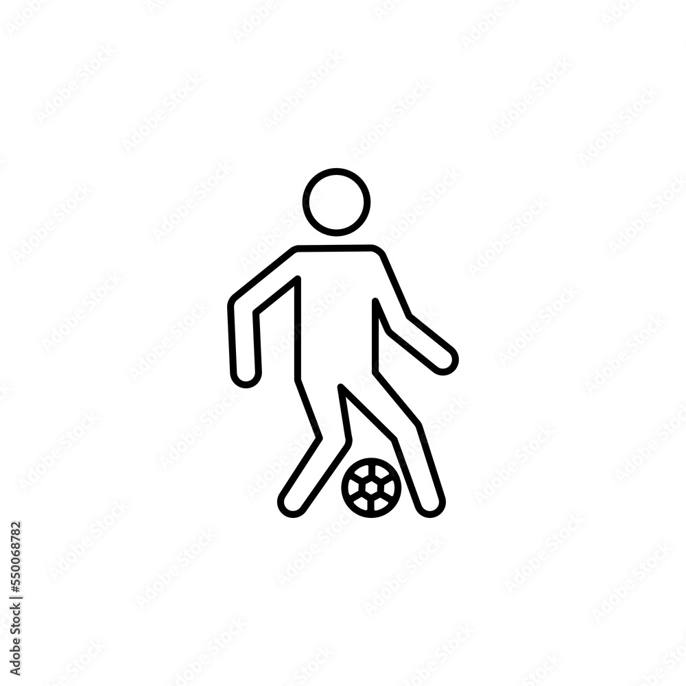 Football player icon illustration on white background Football player icon illustration on white background