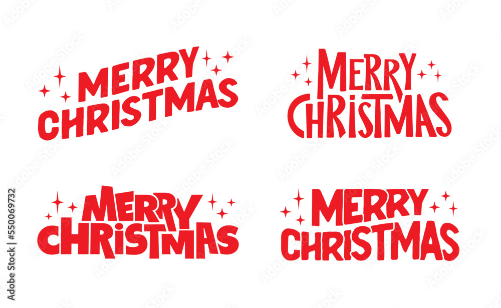 Merry Christmas lettering typographic design. Xmas holidays text design. Merry Christmas lettering typographic design. Xmas holidays text design.