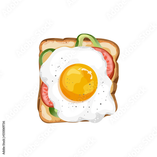 Breakfast. Sandwich with scrambled eggs.