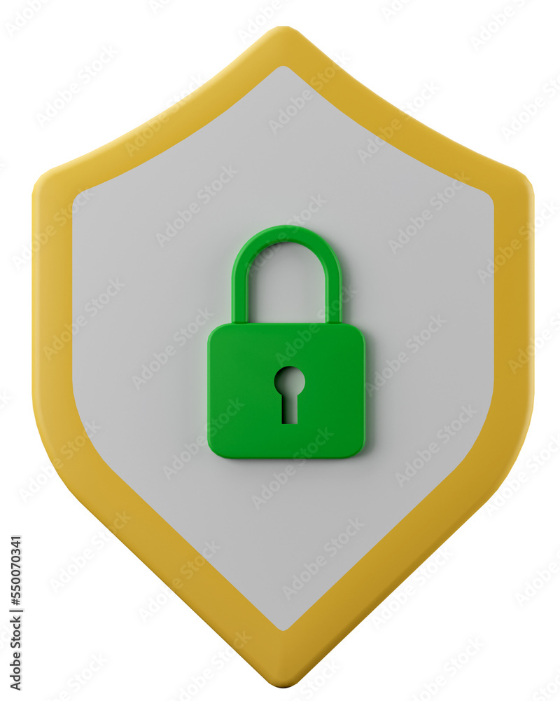 Shield 3d illustration with lock sign. Cyber security 3d icon with shield. Cyber security with shield 3d illustration. 3D protection icon Shield 3d illustration with lock sign. Cyber security 3d icon with shield. Cyber security with shield 3d illustration. 3D protection icon