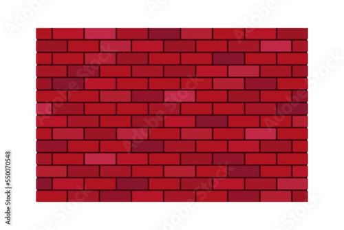 Big red brick wall icon. Brickwork. Color silhouette. Horizontal front side view. Vector simple flat graphic illustration. Isolated object on a white background. Isolate.