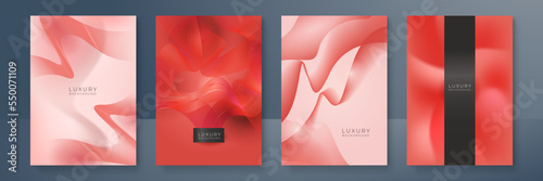 Abstract red gold wave line metallic direction luxury overlap design modern futuristic background vector illustration. Designed for cover, brochure, flyer, booklet, banner, poster, card, invitation