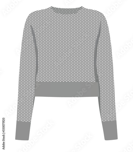 Women grey hollow crop blouse. vector illustration