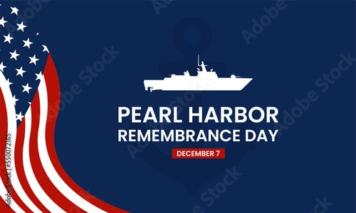 Pearl Harbor Remebrance Day Background. Suitable to use on Pearl Harbor Remebrance Dayevent. Also suitable for uploading social media at Pearl Harbor Remebrance Day