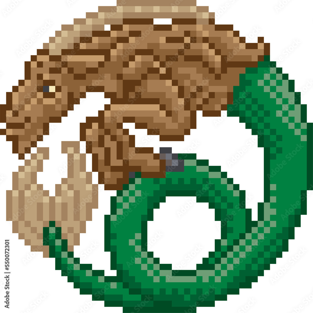 Fototapeta premium Zodiac Horoscope Capricorn Pixel Art Sign