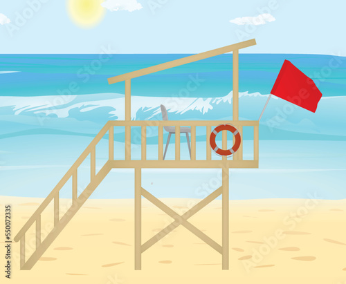 Brown safeguard tower. vector illustration