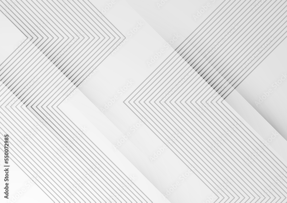 Obraz premium Abstract white gray background. Modern abstract line pattern (wave curves) in premium color. Luxury white stripe vector layout for business background, certificate, brochure template