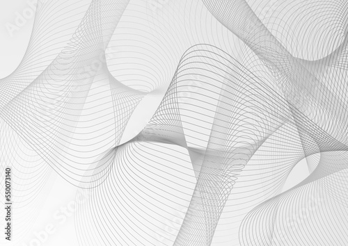 Abstract white gray background. Modern abstract line pattern (wave curves) in premium color. Luxury white stripe vector layout for business background, certificate, brochure template