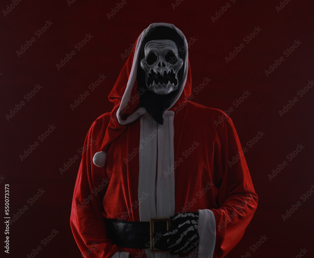 Santa Claus devil on a red background Santa Claus devil on a red background