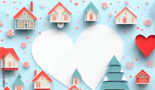 AI-generated Image Of A Papercut Winter Themed Holiday Card