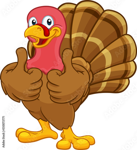 Turkey Thanksgiving or Christmas Cartoon Character