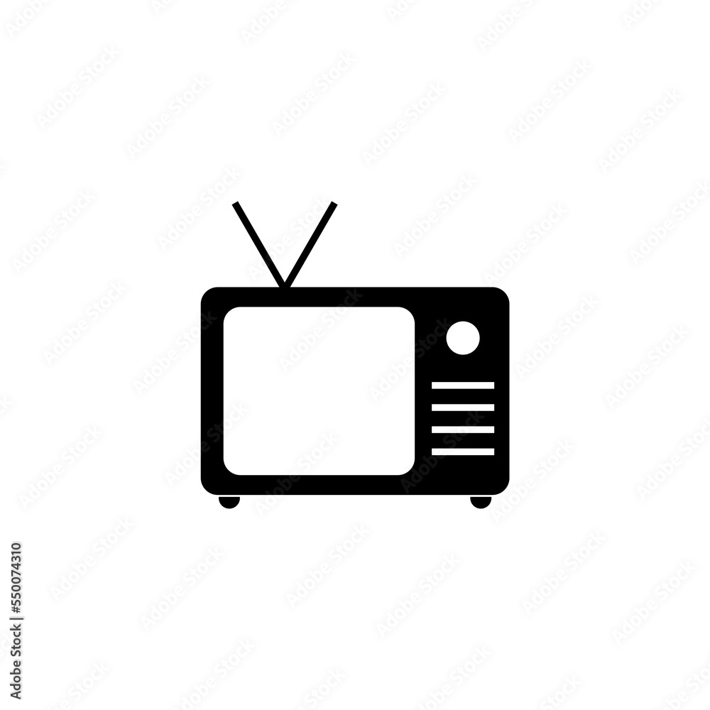 Old tv icon isolated on white background. Old tv icon isolated on white background.