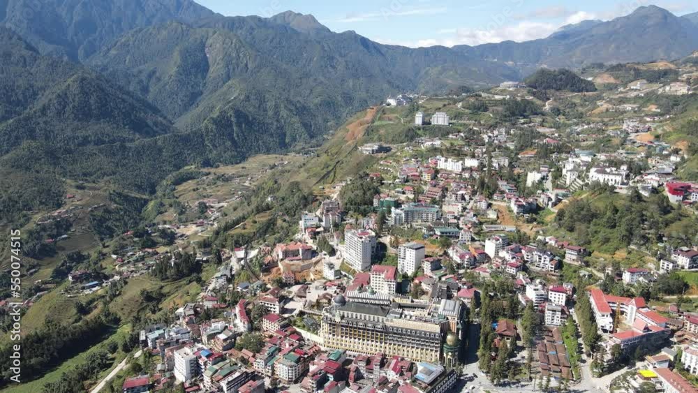 Sa Pa, Vietnam - November 29, 2022: The Landmark Buildings and Tourist Attraction areas of Sa Pa Sa Pa, Vietnam - November 29, 2022: The Landmark Buildings and Tourist Attraction areas of Sa Pa
