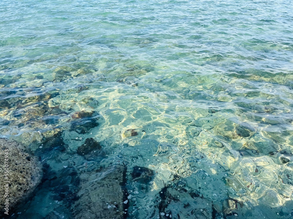 Transparent sea surface, natural sea water background