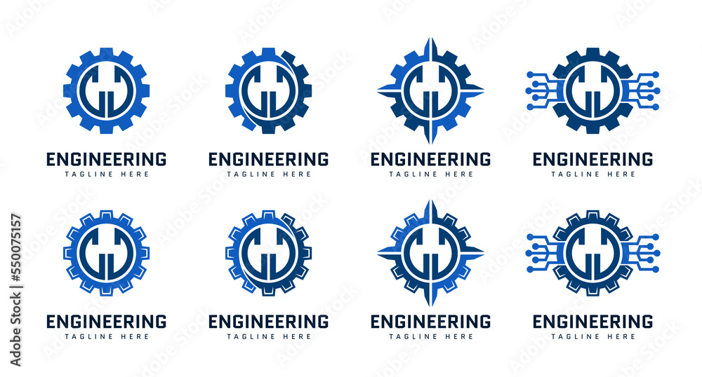 Monogram Letter J in gear. Perfect for engineer, industrial, construction, automotive and technology logos
