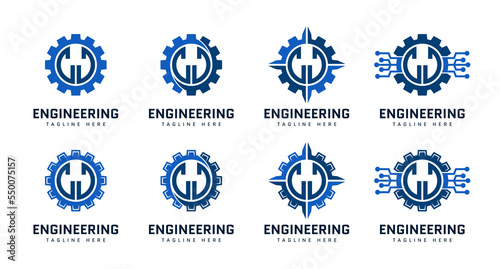 Monogram Letter J in gear. Perfect for engineer, industrial, construction, automotive and technology logos