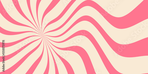 Vector set of swirling ridial backgrounds. spiral, sunburst, spinning rays patterns. Twisted and distorted vector texture in trendy retro groovy hippie 70s psychedelic style. Y2k aesthetic.  