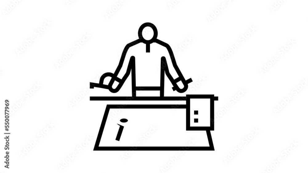 engineer worker line icon animation engineer worker line icon animation