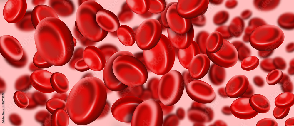 Many red erythrocytes on a pink background. The composition of the blood. Health concept. Many red erythrocytes on a pink background. The composition of the blood. Health concept.