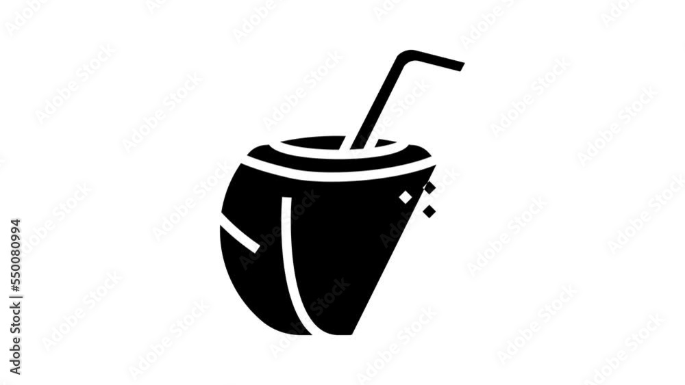 water coconut coco glyph icon animation water coconut coco glyph icon animation